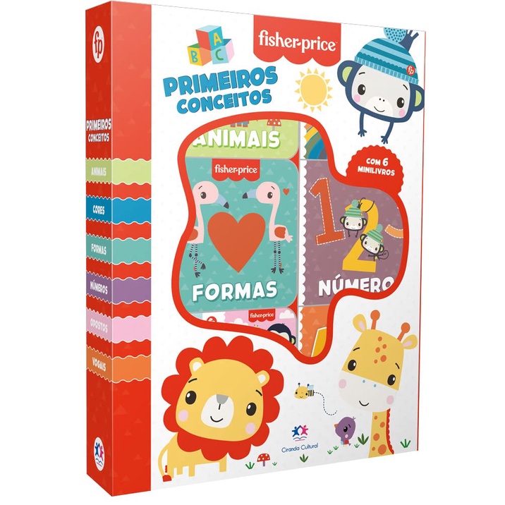 Box De Livros Fisher Price Com 6 Mini Livros Infantil Primeiros Conceitos em Oferta na Shopee