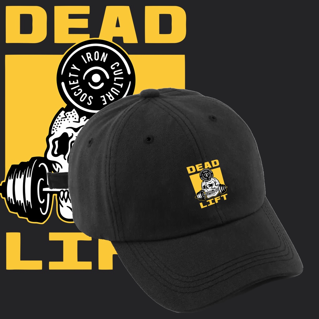 bone baseball masculino Cranio Caveira Levantando Peso Na Boca Academia "Deadlift"