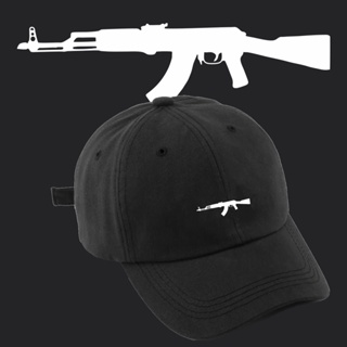 bone baseball masculino Siliueta Branca Arma AK47 Minimalista Swag em Oferta na Shopee