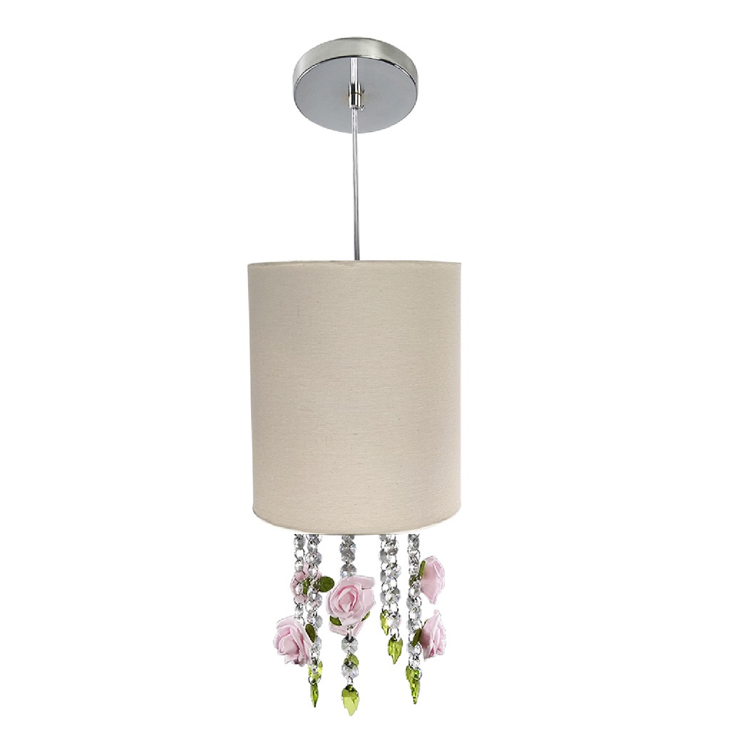 Pendente Bege FLOR Cristal Legitimo Menina - FLOR Rosa