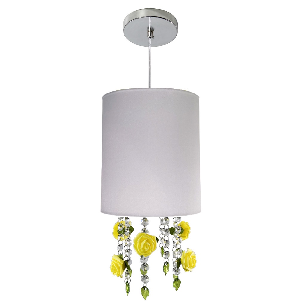 Pendente Branco FLOR Cristal Legitimo Menina - FLOR Amarela