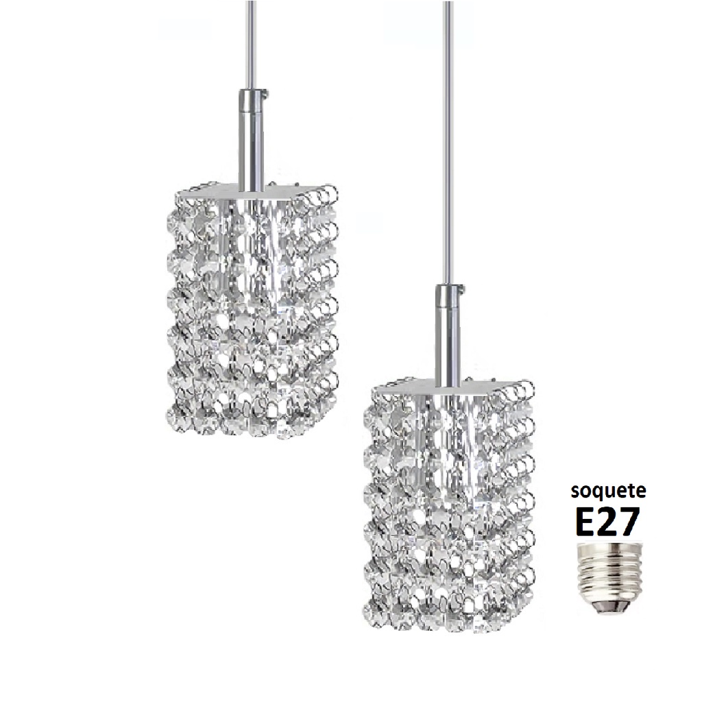 Pendente Duplo de Cristal Legitimo Asfour SARA Q 1m