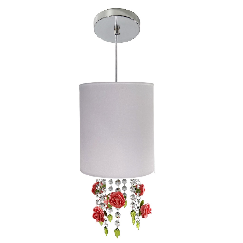 Pendente Branco FLOR Cristal Legitimo Menina - FLOR Goiaba