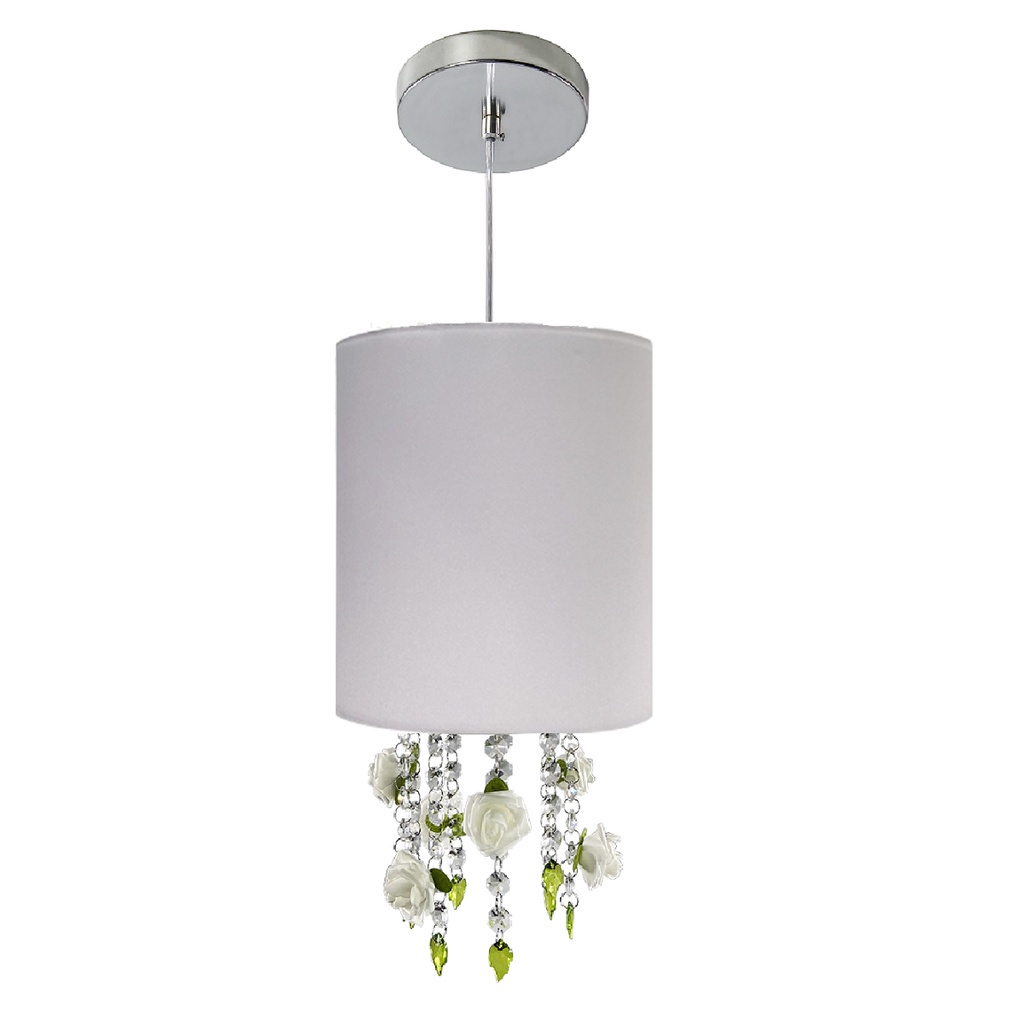 Pendente Branco FLOR Cristal Legitimo Menina - FLOR Branca