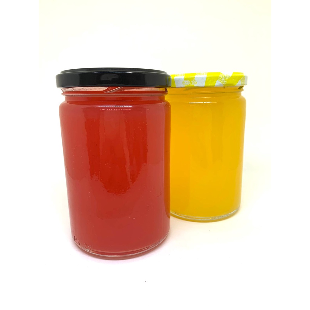 KIT 6 Potes de Vidro Andino 360ml Tampas Metalicas e Lacres Para Geleias, Doces, Conservas