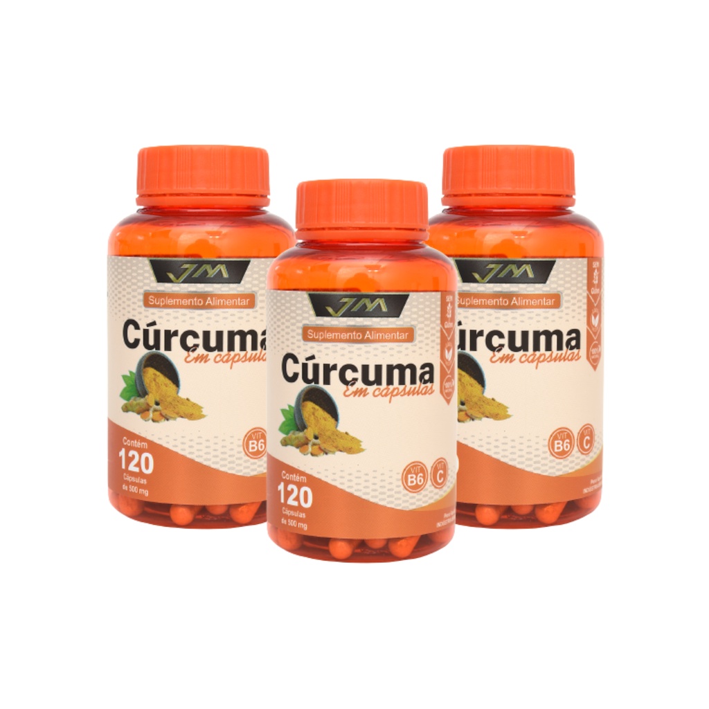 Cúrcuma 500mg 360 Capsulas (3 Potes ) - JM - Envio imediato