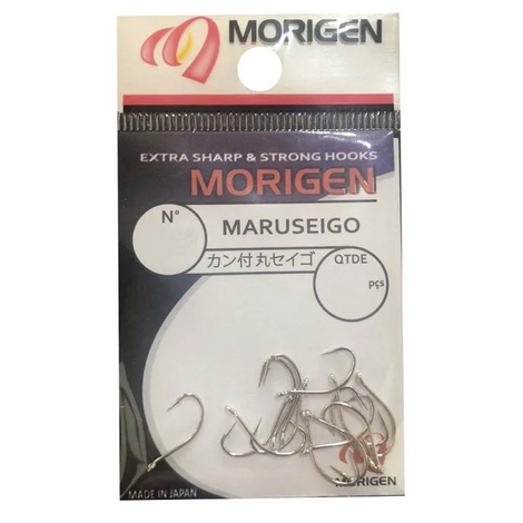 ANZOL MORIGEN MARUSEIGO NICKEL - VARIOS TAMANHOS - CARTELA MENOR