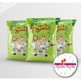 Kit 10 Salgadinhos Personalizados Safari Aquarelado Lembrancinha surpresa brindes mini salgadinhos Pipoca