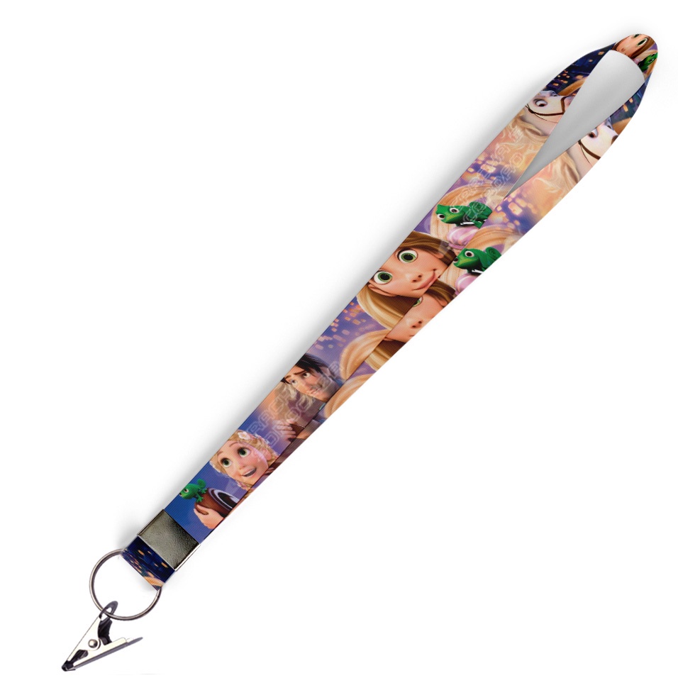 Cordão personalizado Rapunzel Enrolados para Crachá com Jacaré e Argola