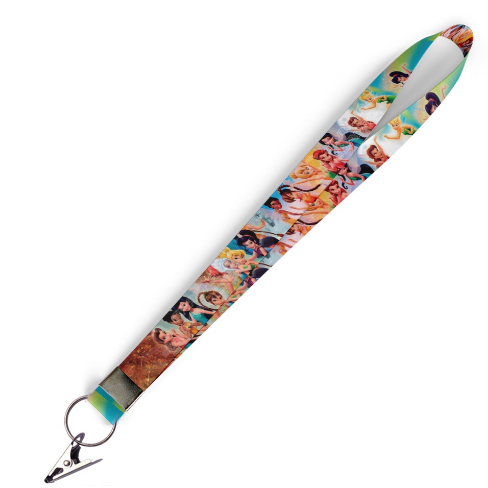 Cordão personalizado Tinker Bell Sininho e Amigos para Crachá com Jacaré e Argola