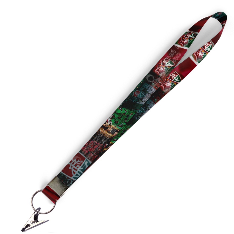 Cordão personalizado Fluminense F. C. para Crachá com Jacaré e Argola