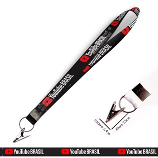 Cordão Youtube Brasil C0447P com Jacaré para Crachá em Oferta na Shopee