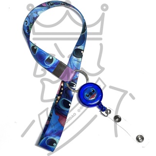 Cordão STITCH para Crachá, Carimbo com Roller Clip Personalizado Azul em Oferta na Shopee