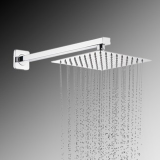 Ducha Chuveiro Inox 304 Quadrado 20x20 cm Com Braço 40cm