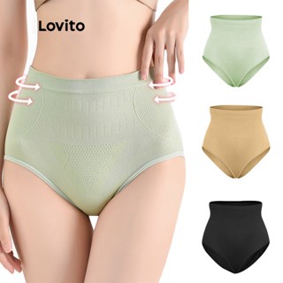 Lovito Espartilhos e Modeladores Casual Liso Básico de Cintura Alta L004014 (Preto/Verde/Bege)