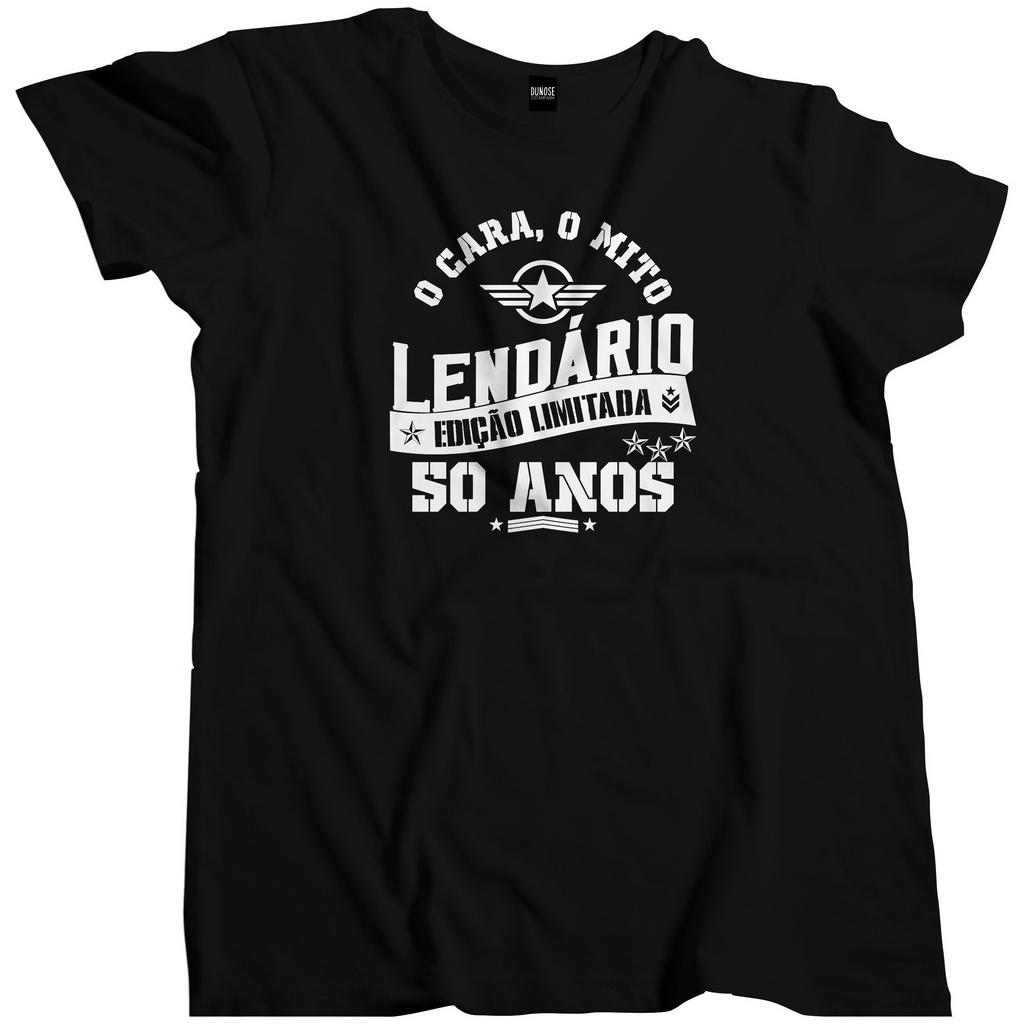 Camisa Masculina Data O cara o mito a Lenda Cinquenta Anos