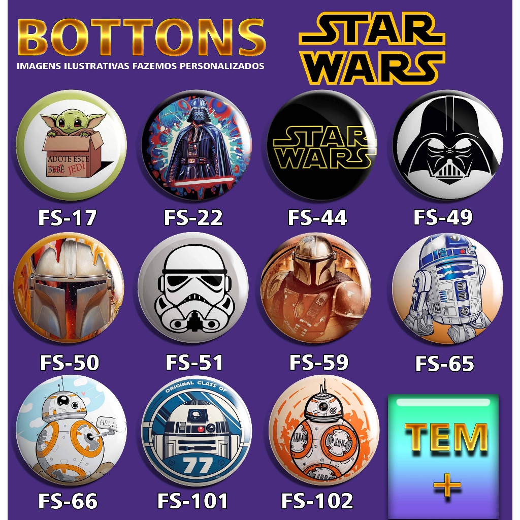 Bottons STAR WARS " Parte 1" Botton 3,8cm Darth Vader bottoms para mochila mandaloriano bottom luke boton baby yoda boton grogu broche guerra nas estrelas