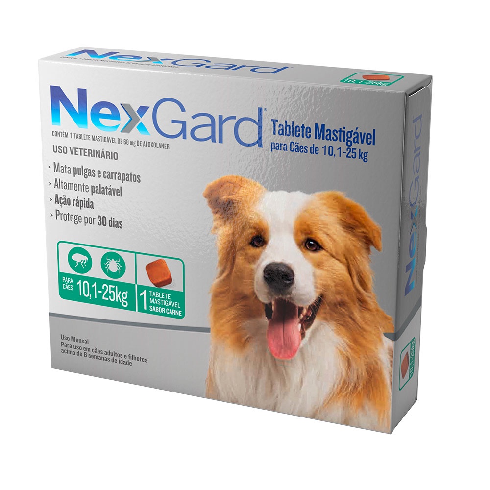 Nexgard Antipulgas E Carrapatos Cães 10,1 A 25 Kg em Oferta na Shopee