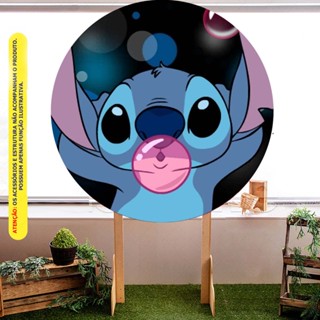 Painel Redondo Tecido Sublimado C/elástico Stitch 3