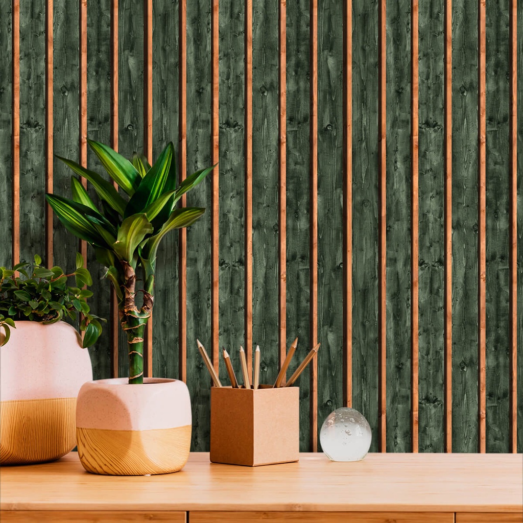 Papel De Parede Madeira Ripada Verde Oliva Vinil Autocolante Adesivo de Parede em Oferta na Shopee