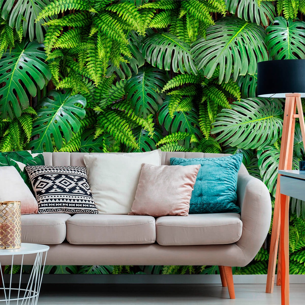 Papel de Parede Personalizado Jardim Vertical Costela De Adão em Oferta na Shopee