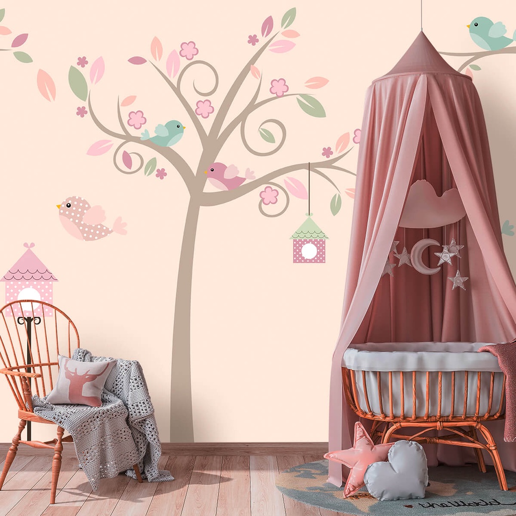 Papel de Parede Personalizado Pássaros Cute - Home & Living