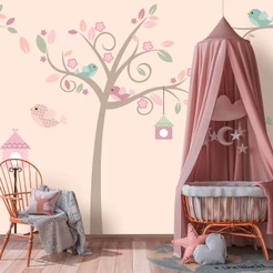 Papel de Parede Personalizado Pássaros Cute