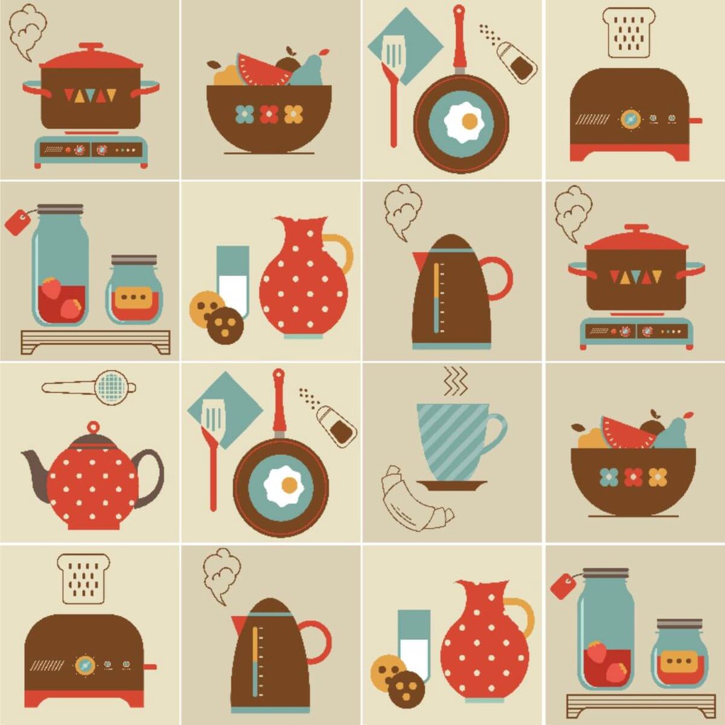 Kit Adesivo Azulejo Utensílios de Cozinha em Oferta na Shopee