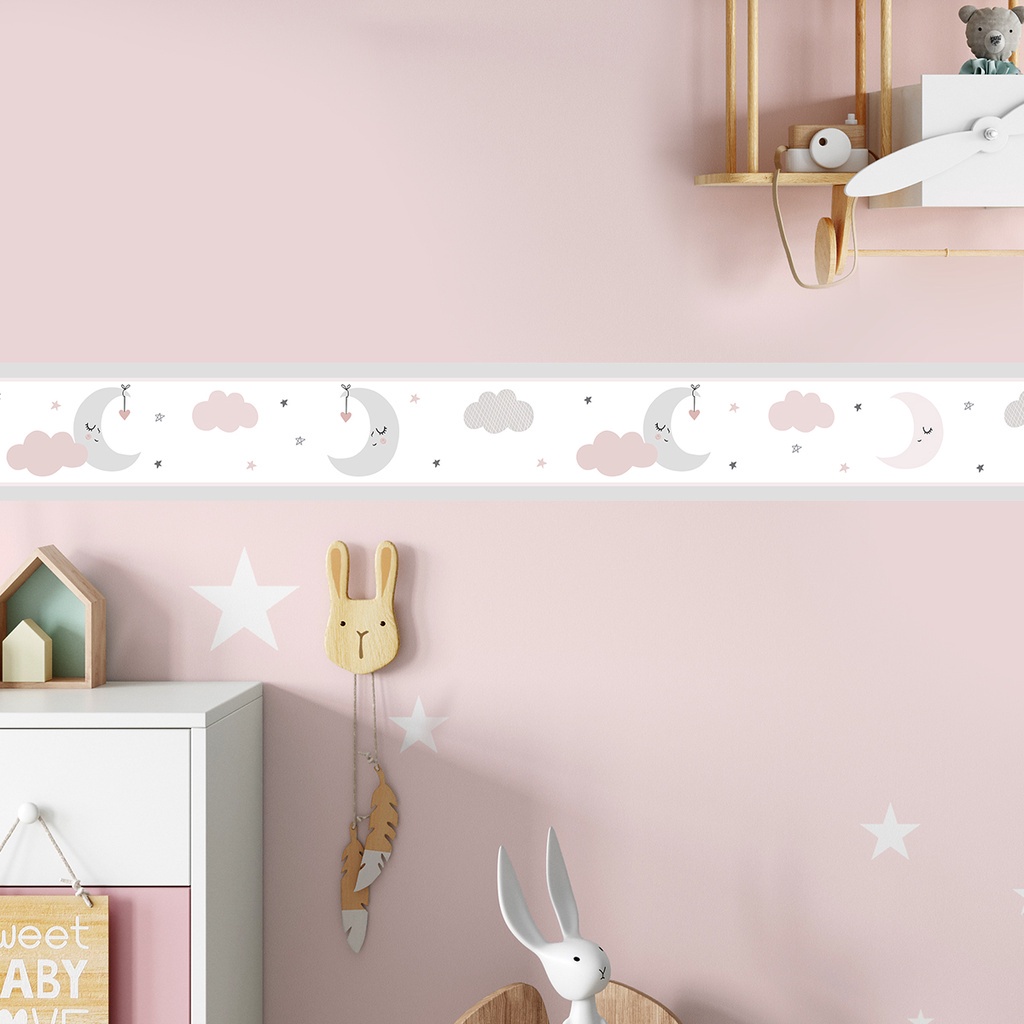 Faixa Decorativa Lua De Encantos Decoração Para Quarto Infantil e Quarto de Bebe - Home & Living