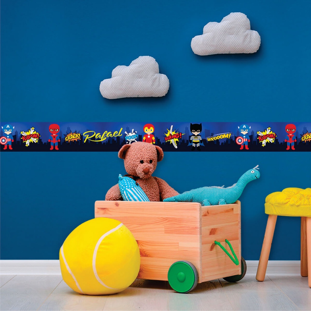 Kit 6 Unidades Faixa Decorativa Infantil Super Heróis Cute