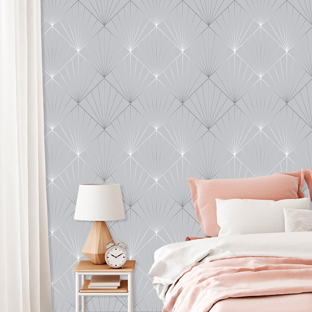 Papel de parede Geométrico Triângulos Cinza Decoração Inove - Home & Living