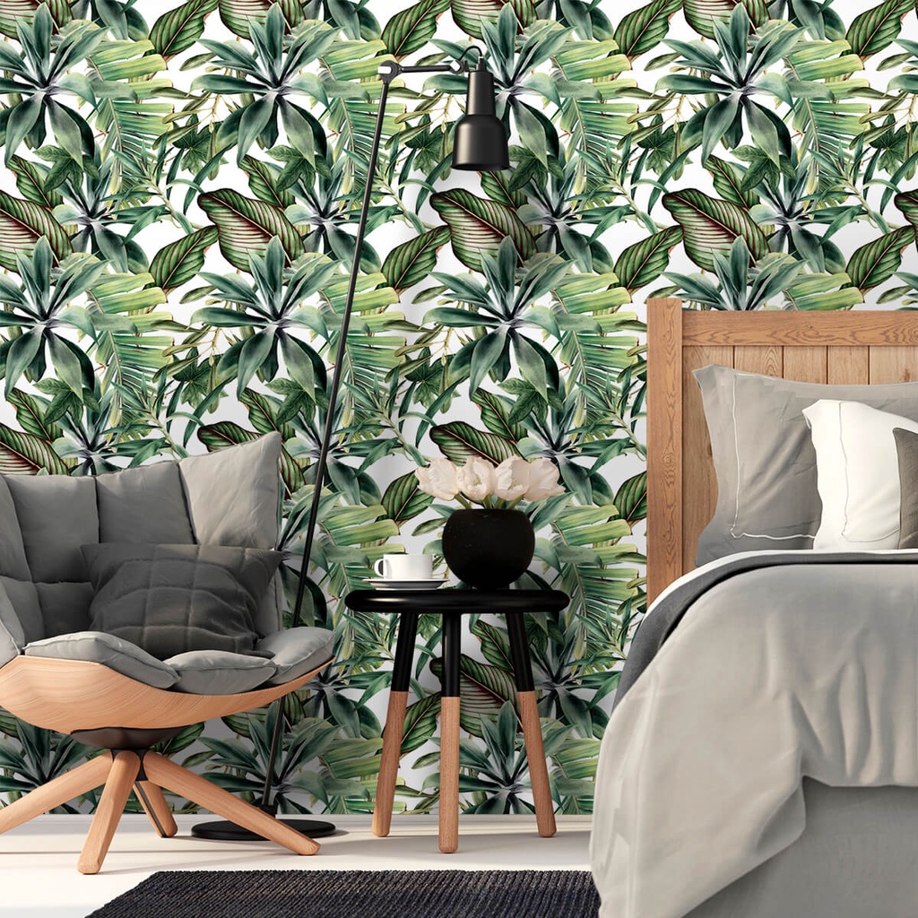 Papel de Parede Natura Folhas Tropical em Oferta na Shopee