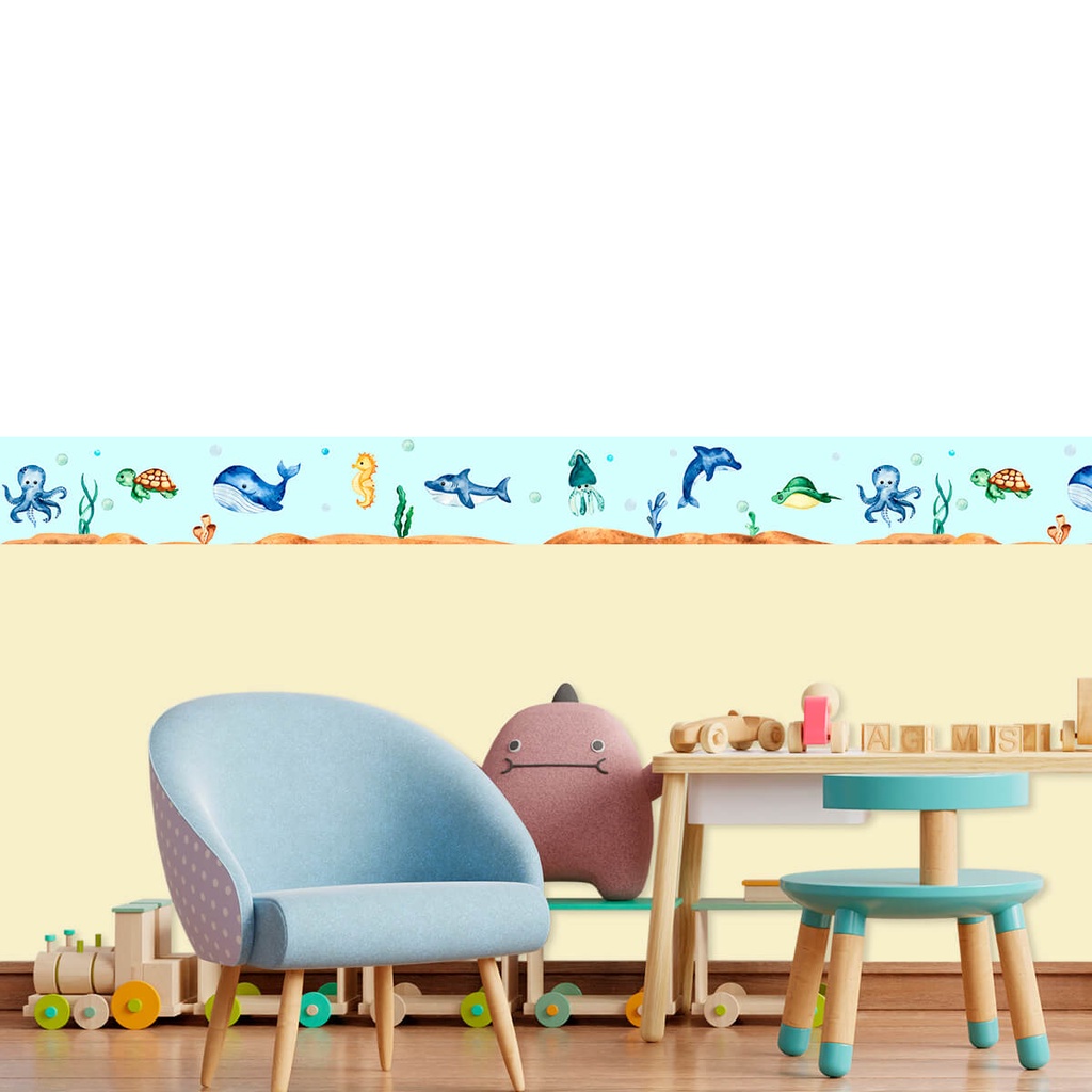 Kit 6 Unidades Faixa Decorativa Fundo Do Mar Cute
