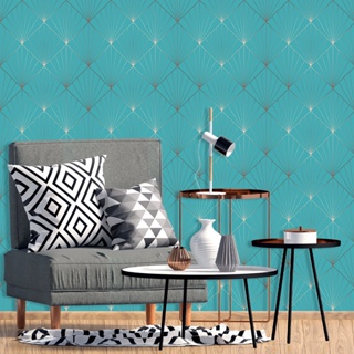 Papel de parede Geométrico Triângulos Tiffany Decoração Inove em Oferta na Shopee