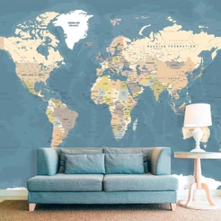 Papel de Parede Autocolante Personalizado Mapa Mundi
