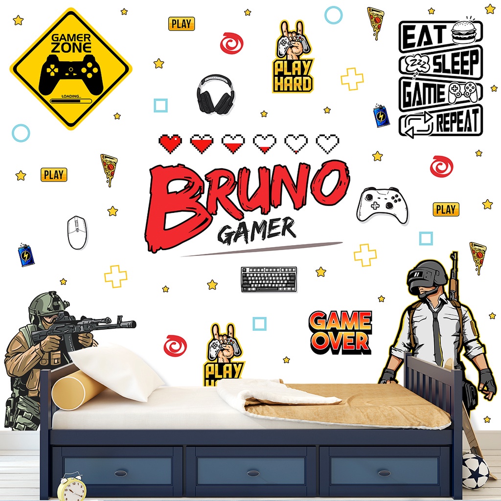 Papel de Parede Personalizado Gamer Moderno Inove - Home & Living