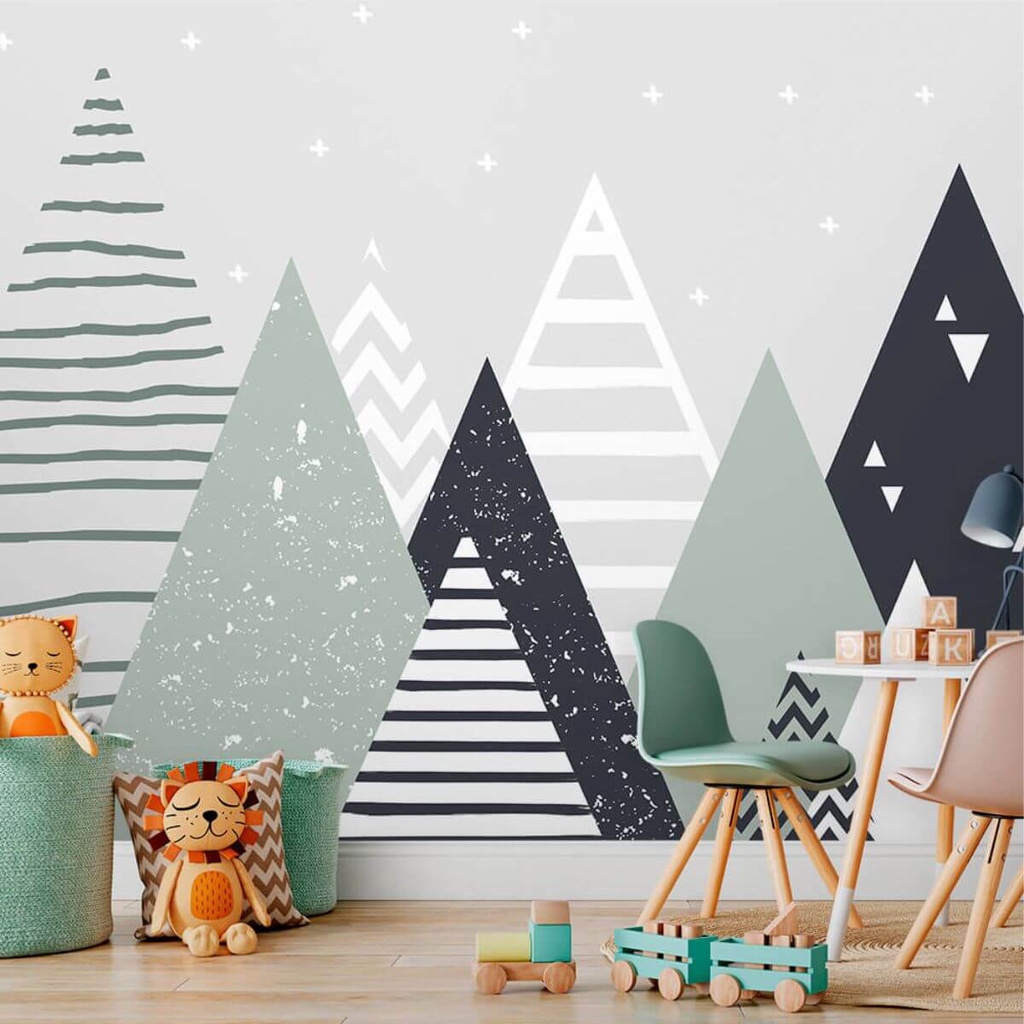 Papel de Parede Personalizado Montanhas Cute Decoração Inove em Oferta na Shopee