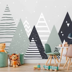 Papel de Parede Personalizado Montanhas Cute Decoração Inove