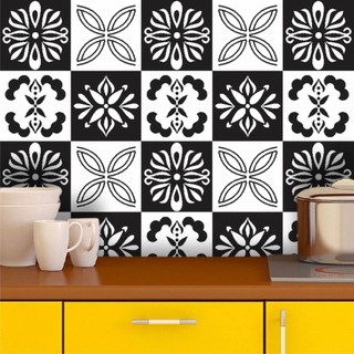 Kit Adesivo Azulejo Branco e Preto Decoração Cozinha Inove