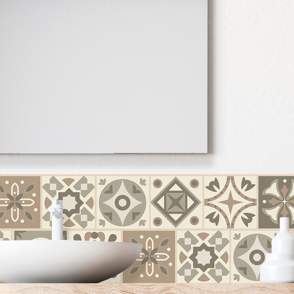 Kit de Azulejo em Tons de Marrom e Bege Decoração Inove em Oferta na Shopee