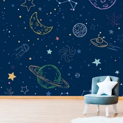 Papel de Parede Personalizado Galáxia Cósmica Decoração Inove