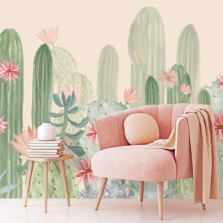 Papel de Parede Personalizado Cactos Aquarelas em Oferta na Shopee