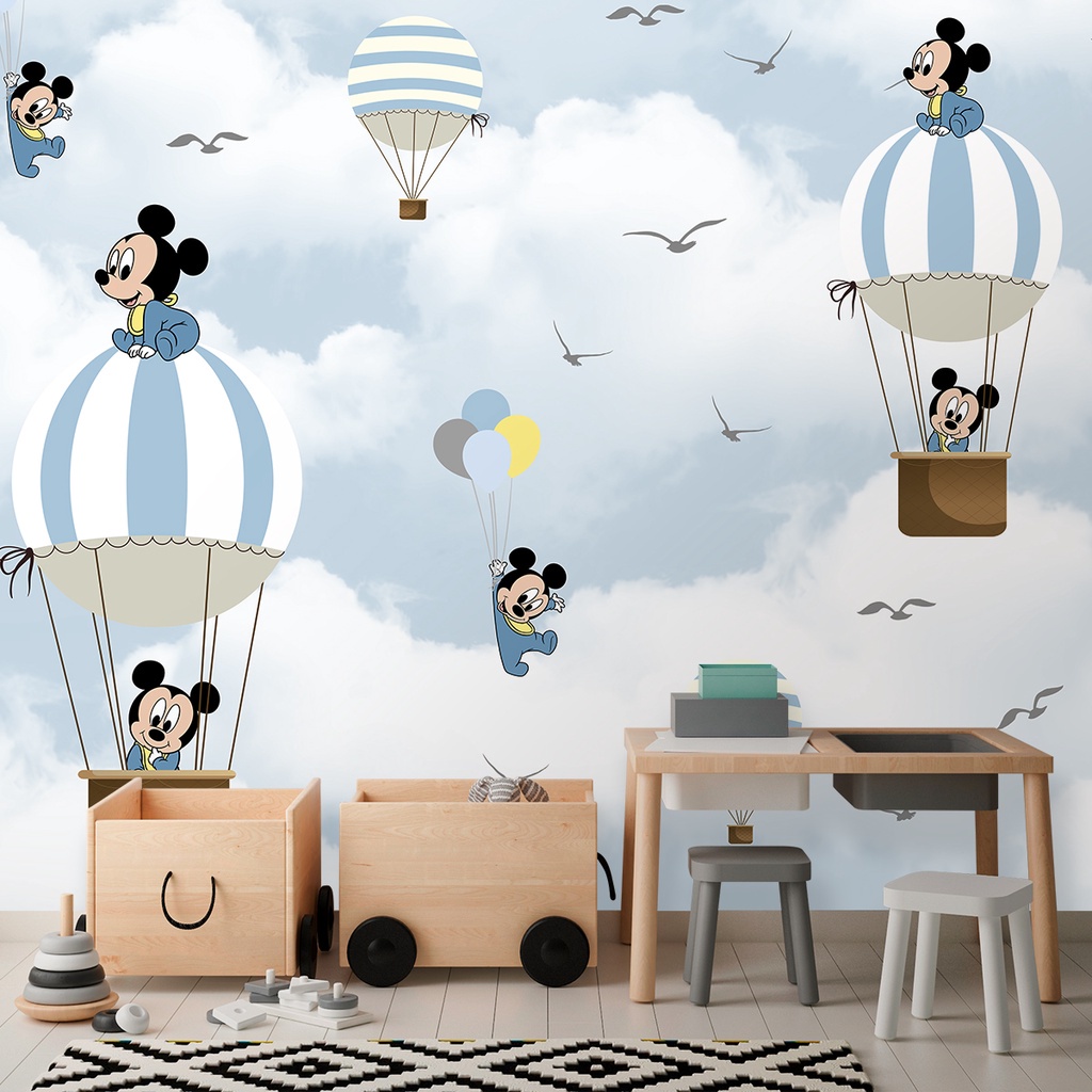 Papel de Parede Personalizado Mickey Mouse em Oferta na Shopee