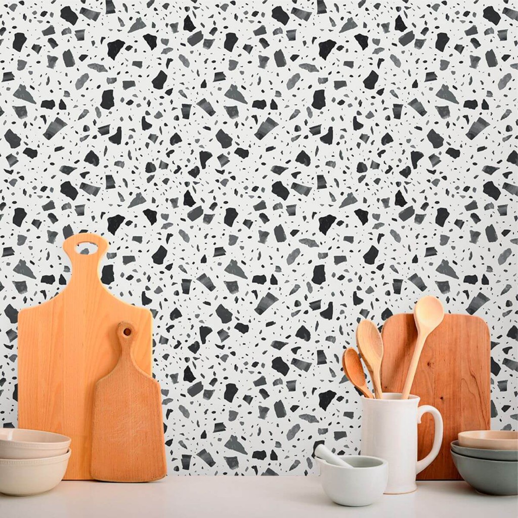 Papel de Parede Geométrico Granilite Chumbo em Oferta na Shopee