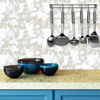 Papel de Parede Autocolante Marmorizado Bege e Cinza em Oferta na Shopee