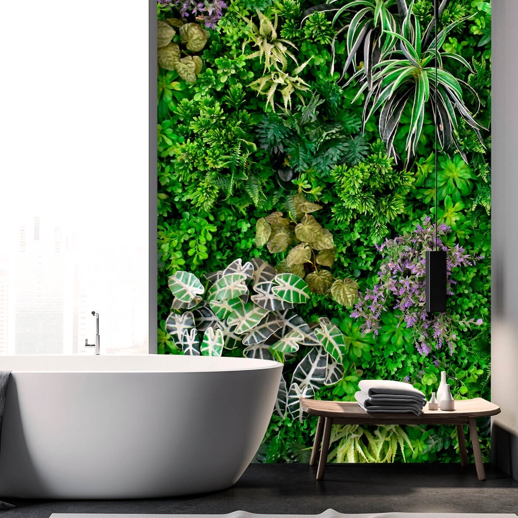 Papel de Parede Autocolante Personalizado Jardim Vertical Folhagens - Home & Living