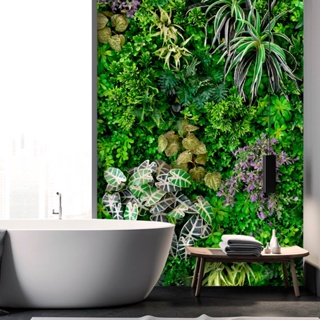 Papel de Parede Autocolante Personalizado Jardim Vertical Folhagens em Oferta na Shopee