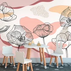 Papel de Parede Personalizado Contemporâneo Floral
