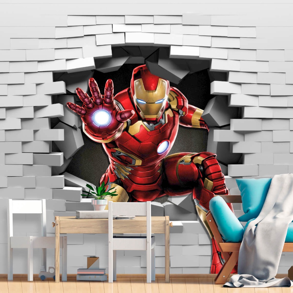 Papel de Parede Personalizado Homem de Ferro em Oferta na Shopee