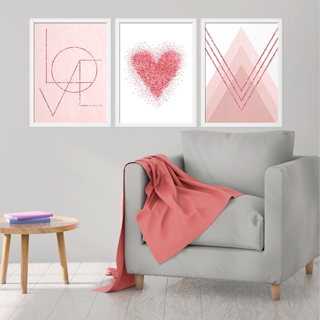Kit Quadro Decorativo Love Heart Inove - Home & Living